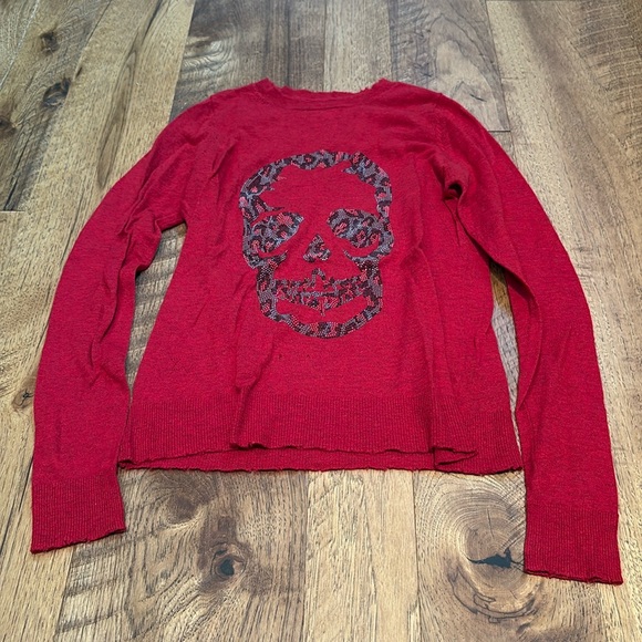 Zadig & Voltaire Woman’s Red Skull Cashmere Sweater Size XS - Picture 1 of 5